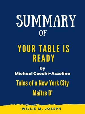 cover image of Summary of Your Table Is Ready by Michael Cecchi-Azzolina